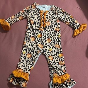 Marie Nicole Pumpkin Fall Romper